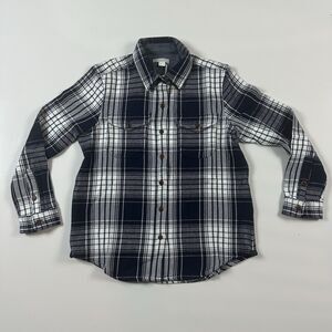 Outerknown Blanket Shirt Plaid Flannel Organic Cotton White/Blue Women XS/S